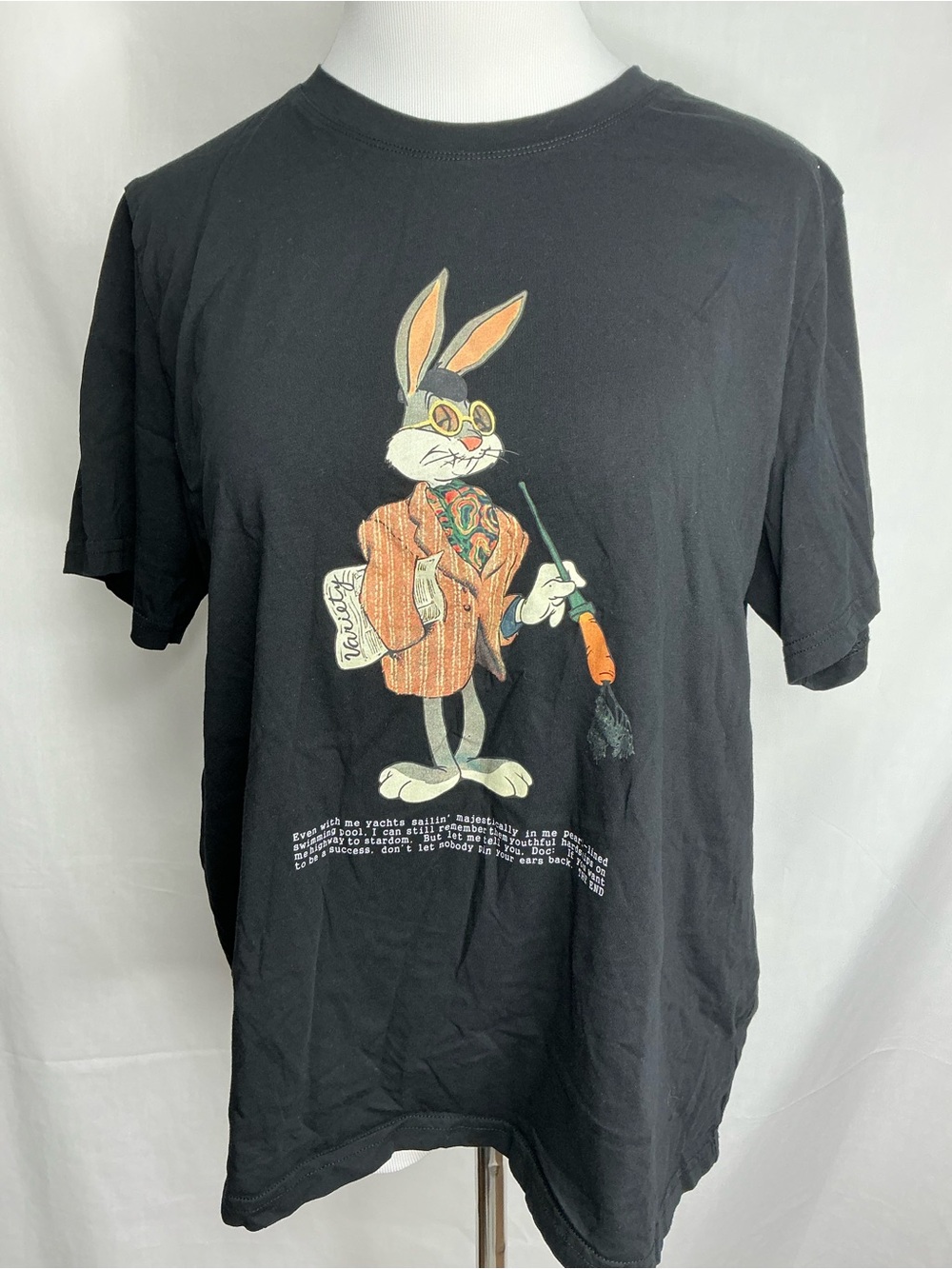2230 - Black Graphic Bunny Print Men’s T-Shirt